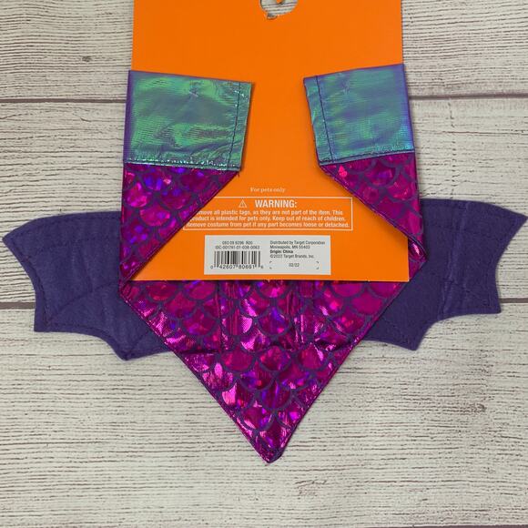 Hyde and Eeek! Purple and Irridescent Dragon Wing Dog Costume Collar Bandana - Picture 3 of 13